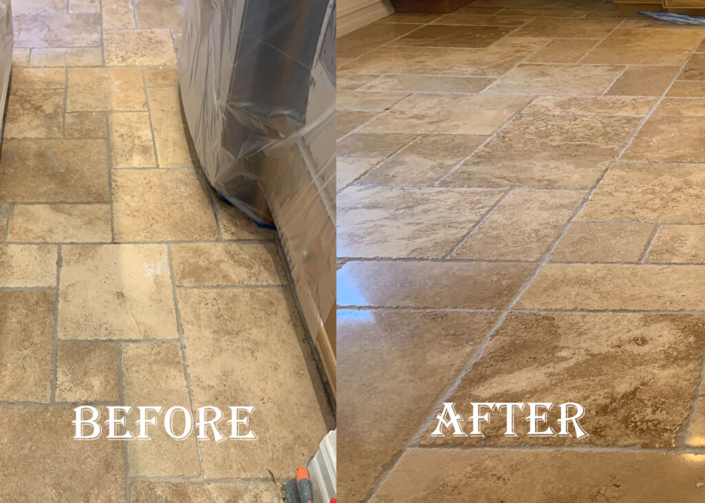 travertine restoration Before & After