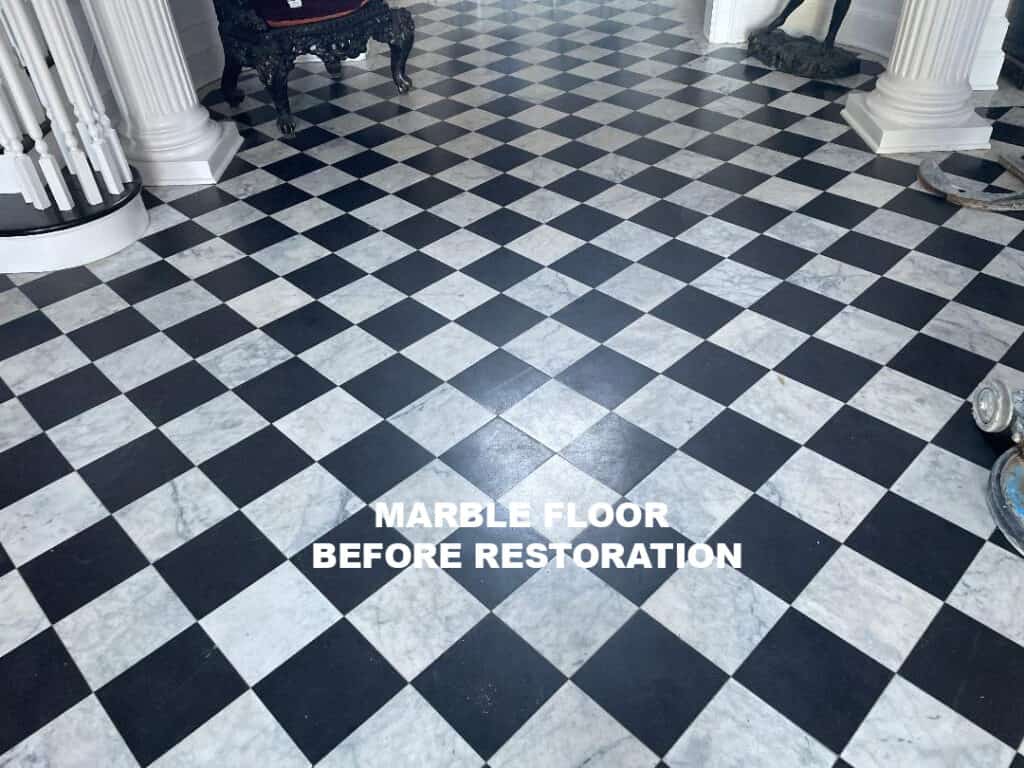 black and white marble restored